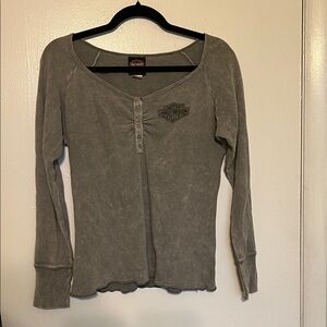 Harley-Davidson Women's Charcoal Long Sleeve Tee